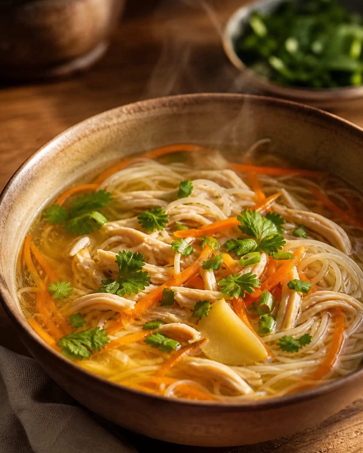 Gentle Carrot Ginger Chicken Noodles