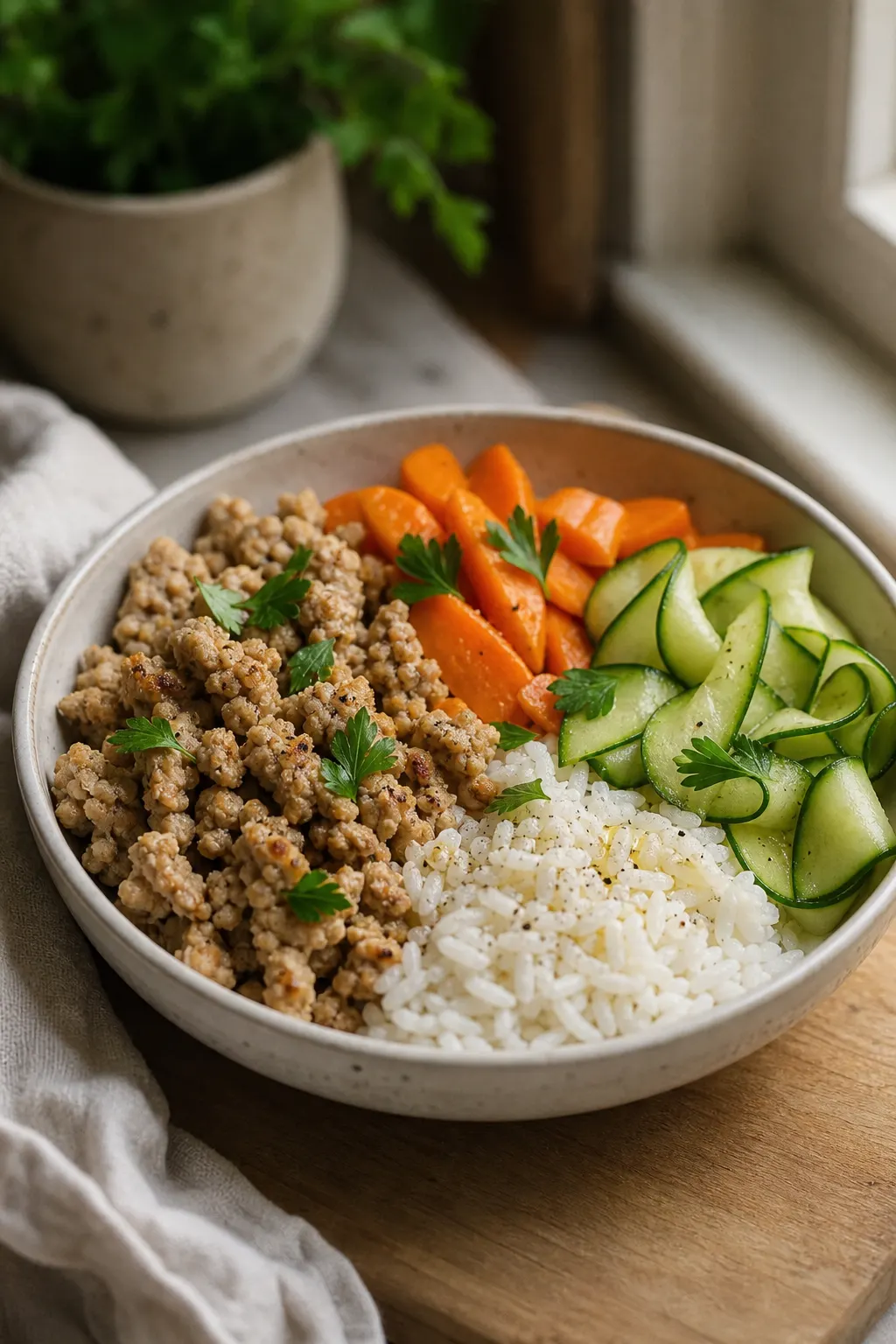 Ginger Turkey Rice Bowl