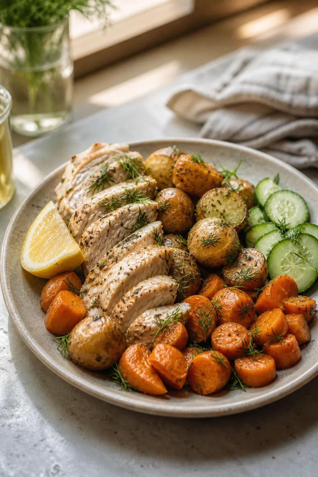 Lemon Dill Chicken Potato Bowl