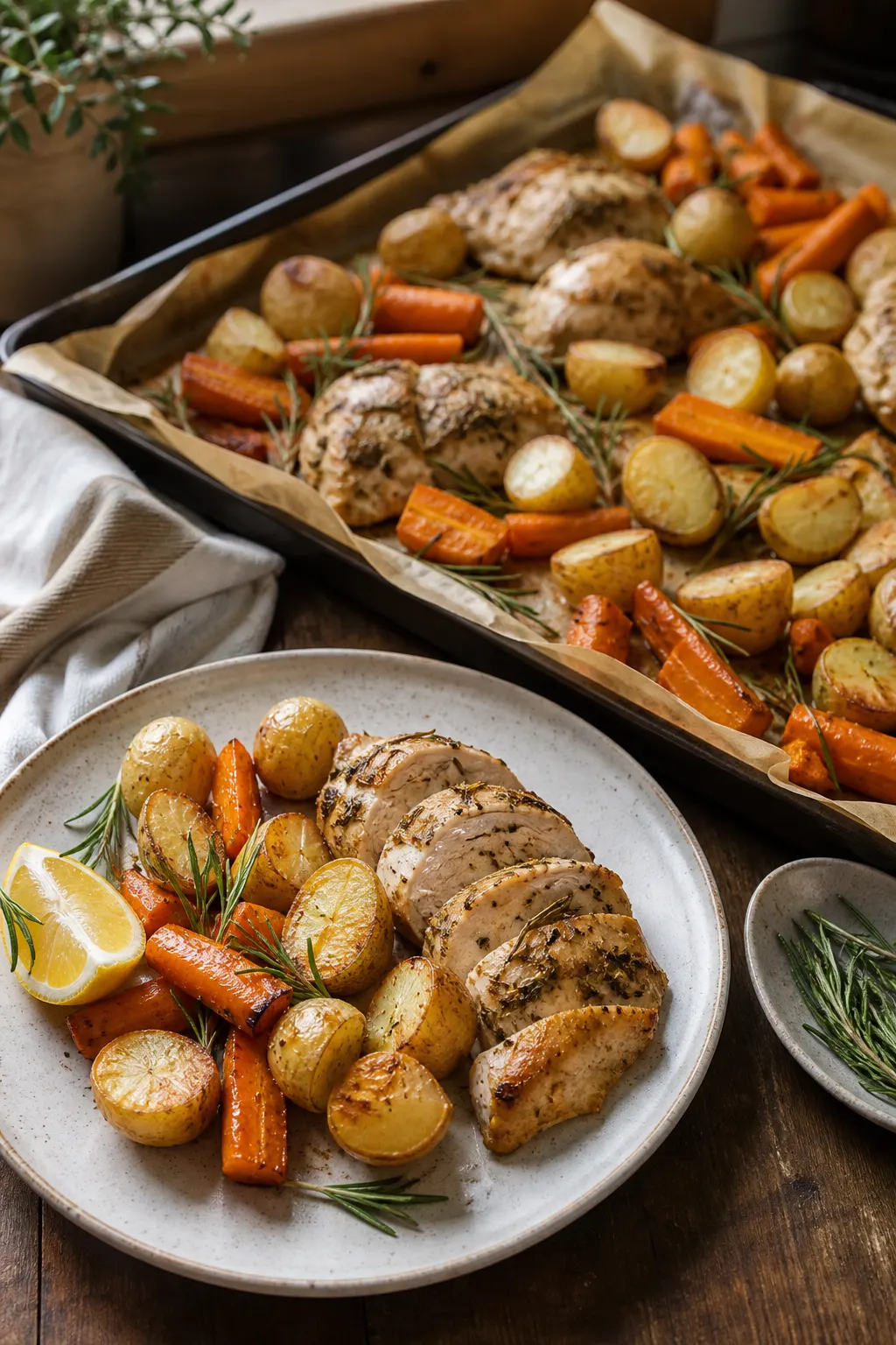 Rosemary Chicken Carrot Potato Tray