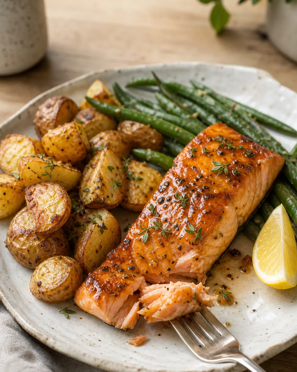 Tender Maple Salmon Potato Plate